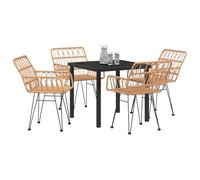 Vopese Bel Au?en Model3379178 - Juego de comedor de jardín (5 piezas, polirratán), color marrón