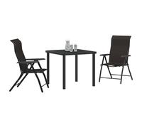 Vopese Bel Au?en Model3379268 - Juego de comedor de jardín (3 piezas, polirratán, color negro)
