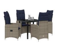 Vopese Bel Au?en Model3379661 - Juego de comedor de jardín con cojín (5 piezas, polirratán), color negro