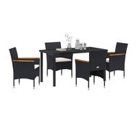 Vopese Bel Au?en Model3379753 - Juego de comedor (5 piezas, polirratán, color negro)