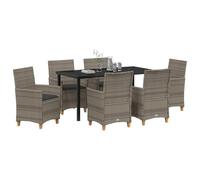 Vopese Bel Au?en Model3381076 - Juego de comedor de jardín con cojín (7 piezas), color gris