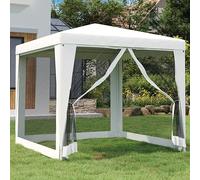 Vopese Carpa para Celebraciones con 4 Paredes de Malla Blanco 2,5x2,5m Anti-UV e Impermeable Cenador Pabellón de Jardín para Camping, Fiestas, Exterior