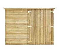 Vopese Caseta de madera para bicicleta, puerta doble, 232 x 110 x 170 cm, almacenamiento exterior, madera de pino impregnada Model3059875