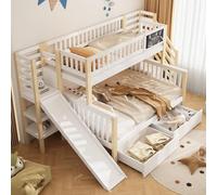 Vopese Litera Infantil de Madera de Pino con Tobogán y Pizarra, Multifuncional 303x148.5x161.5 cm, para Niños y Niñas