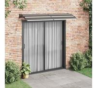 Vopese Marquesina Puerta Policarbonato 240x75cm Negro, Resistente Intemperie, Cubierta Ventana Exterior con Soportes ABS y Barras Aluminio para Protección Lluvia