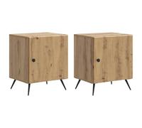 Vopese Mesa de Noche Vintage Moderna para Organización y Estilo - Roble Artisanal, 43 x 34,5 x 50 cm