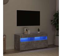 Vopese Mueble de TV con Luces LED Gris hormigón 90x35x40 cm Mueble Comedor, Módulo TV Moderno, Juego de Muebles para Salón