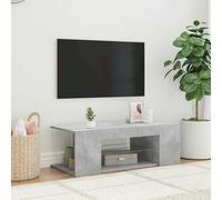 Vopese Mueble de TV con Luces LED Gris hormigón 90x39x30 cm Mueble Comedor, Módulo TV Moderno, Juego de Muebles para Salón