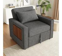 Vopese Sofá Cama Multifuncional 1 Plaza: Descanso, Lectura y Trabajo en un Mueble. Cómodo Respaldo Ajustable y Puertos USB/Type-C. Diseño práctico con Mesa y Almacenamiento salón, Oficina o Estudio.