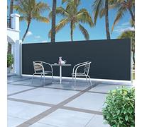 Vopese Toldo Lateral retráctil 160x500 cm Negro Toldo de Ventana Toldo Manual de Retráctil para Exterior Toldo de Balcón Ángulo Ajustable Impermeable Tela