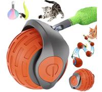 Vopetroy Speedy Tail 2.0, Speedy Tail Cat Toy, Speedy Tail 2.0 Cat Toy, Smart Interactive Cat Toy for Bored Indoor Cats, USB Rechargeable Smart Interactive Pet Toy Bounce Ball with Two Modes (Orange)