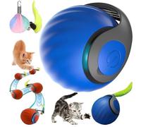 Vopetroy Speedy Tail 2.0, Speedy Tail Cat Toy, Speedy Tail 2.0 Cat Toy with Two Modes, Smart Interactive Cat Toy for Bored Indoor Cats, USB Rechargeable Smart Interactive Pet Toy Bounce Ball (Blue)