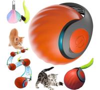 Vopetroy Speedy Tail 2.0, Speedy Tail Cat Toy, Speedy Tail 2.0 Cat Toy with Two Modes, Smart Interactive Cat Toy for Bored Indoor Cats, USB Rechargeable Smart Interactive Pet Toy Bounce Ball (Orange)