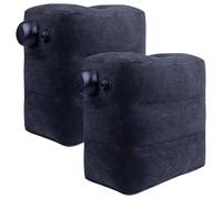 VOPHIA- Reposapiés inflable para viajes en avión, paquete de 2, altura ajustable, reposapiés para viajes en avión, almohada para reposapiés con bomba para oficina, avión, tren, automóviles, hogar