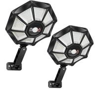 VOPHICHO Farolas Solares Exterior, 6500K Focos LED Jardín con Sensor de Movimiento y Control Remoto, IP65 Impermeable Lampara Solar Luz de Seguridad Exterior para Camino Terraza Patio Garage - 2 Pack