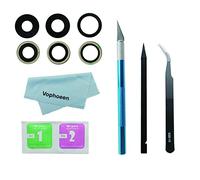 Vophoeen Juego de 3 lentes de cristal originales para cámara trasera para iPhone 12 Pro Max con adhesivo preinstalado y kit de herramientas de reparación + paño de limpieza