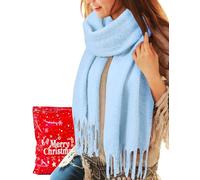 Voqeen Bufanda Mujer Invierno Largas Cálido Cachemira Pañuelos con Borlas Grande Chal Suave Mantón Estolas Regalos para Navidad