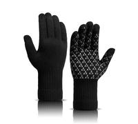 Voqeen Guantes Termicos Invierno Pantalla Táctil Antideslizante Guantes de Lana Mujeres Hombres Cálidos de Dedo Completo para Trabajo, Senderismo, Correr, Ciclismo, Montar a Caballo, Conducir(Mujer)