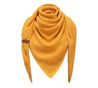 Voqeen Mujer Bufanda Invierno Triangular de Punto Grandes Chal Cálido con Anillo de Cuero Mantón de Otoño Moda Cuello de Pelo Poncho Regalo