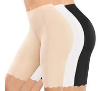 Voqeen Seda de Hielo Shorts Hipster Mini para Mujer - Braguitas Short De Seguridad Anti Rozaduras - 3 Piezas