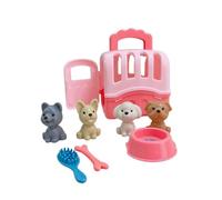 VOQGHTU Juego de figuras de perros, juguete interactivo para criar perros, juego de rol para mascotas con juguetes realistas para cachorros para niñas y niños