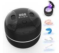 Voraiya Máquina limpiadora ultrasónica de retenedores, limpiador de prótesis dentales de 45 kHz, cápsula de limpieza dental U-V de 200 ml para alineadores, protectores nocturnos de boca, cabezales de