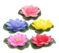 VORCOOL 5pcs Artificial nenúfar Flotante Lotus Flor Estanque casa Boda 10 cm