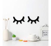 VORCOOL - Adhesivo decorativo 3D para pared de pestañas de madera para habitación de bebé o habitación infantil, decoración de pared, decoración de pared (negro) negro Negro Talla:14,7 x 9,8 x 0,6 cm