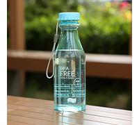 VORCOOL Botella plástica transparente a prueba de fugas libre de BPA de la botella de agua 550ml para correr deportes al aire libre (azul de cielo)