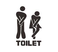 VORCOOL Pegatinas De Pared Wc Hombre Y Mujer Cartel Baño Unisex Decoración Moderna Y Extracción Fácil 30X20Cm Pvc