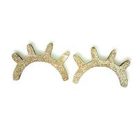 VORCOOL Sleepy Eyes Eyelash madera etiqueta de la pared Kids Children Room Decor dormitorio fondo 1 par (Glitter Gold)