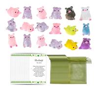 Vordpe 18 piezas de amuleto de la suerte Nochevieja, mini figuras de cerdito de la suerte con tarjetas y bolsa, amuleto de la suerte Año Nuevo, cerdito de la suerte, pequeños regalos para invitados