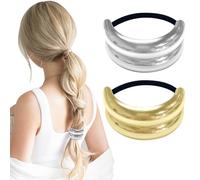Vordpe 2 coleteros para el pelo, coleta de caballo, coleta, coleta, coleta, coleta, coleta, coletero de metal, estilo retro, coletero de elipse