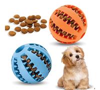 Vordpe 2 dispensadores interactivos de golosinas para perros, pelota de goma de juguete para cachorros, perros pequeños, aburrimiento, limpieza de dientes, entrenamiento de coeficiente intelectual (6