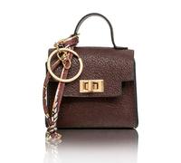Vordpe Bolso de mano mini llavero para mujer, bolso de maquillaje de PU con cremallera, monedero con llavero para lápiz labial y tarjetas (Marrón), marrón