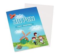 Vordpe Libro De Dibujo Con ImpresióN De BolíGrafo 3d, Plantilla Reutilizable Con 40 Patrones, Plantillas De Papel Grueso Con Paneles Transparentes Para Pintar Graffiti En 3d (B)