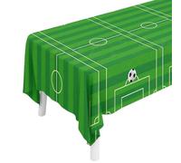 Vordpe Mantel de fútbol decorativo para cumpleaños infantil, 137 x 274 cm, plástico resistente a desgarros, decoración de mesa para eventos deportivos y Copa del Mundo