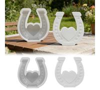 Vordpe Molde de silicona con forma de herradura, moldes de silicona para resina epoxi, molde de corazón, molde de silicona para hacer amuletos de la suerte