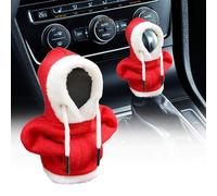 Vordpe Sudadera con capucha para palanca de cambios, sudadera con capucha para decoración interior del coche, funda para palanca de cambios de coche (rojo)