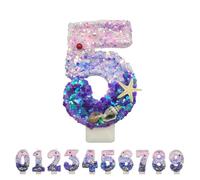 Vordpe Velas de cumpleaños con números 5, brillantes para velas de cumpleaños, decoración para tartas de cumpleaños, fiestas de cumpleaños, fiestas, aniversarios, decoración de cumpleaños