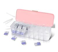 VORDRASSIL P-80 - Organizador diario de lentes de contacto con un removedor y una pinza, dispensador de lentes de contacto desechable, caja de plástico transparente para todas las marcas de lentes