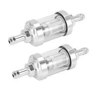 Vorfaove - Filtro de gasolina universal para motor de petróleo crudo de cristal cromado, gasolina de 5/16 pulgadas, 8 mm, plata para motocicletas