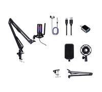 Vorfaove Kit de micrófono USB para juegos para PC, micrófono cardioide de condensador 5 con botón de silencio/RGB/soporte de brazo