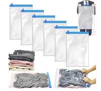 VORHOT 6 Piezas Bolsas Vacio Ropa Viaje, Bolsas Vacio Ropa Enrollables, Bolsas Compresion Viaje Reutilizable Ahorro Espacio 60 x 40cm