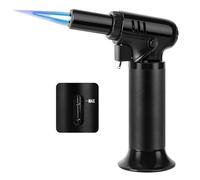 VORHOT Soplete de Cocina, Ajustable y Recargable Soplete Gas con Cerradura de Seguridad, Profesional Antorcha Butano Encendedor para Barbacóa Brulée Crema Cámping DIY(Gas No Incluido)