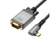 VORILO Convertidor trenzado USB C VGA de 2 metros de largo | Cable de visualización flexible de 2 m USB tipo C a VGA en múltiples dispositivos sin controlador