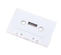 VORILO Estuche de almacenamiento con forma de casete retro, color blanco | Organizador de carcasa dura de ABS para uso en estantes de escritorio y pedido de accesorios compactos