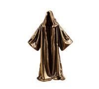 VORILO Figura de muerte de latón para estante de Halloween, A | Objeto decorativo envejecido con forma drapeada, trabajo de metal compacto, interés de estilo de estudio, personaje del hogar