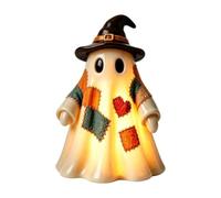 VORILO Figura espiritual con luz cálida para estantes de temporada, figura espiritual de resina con luz cálida para escenas interiores del hogar