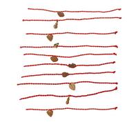 VORILO Juego de 10 pulseras trenzadas de cuerda roja para tejer de cábala